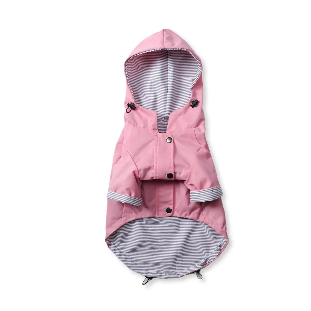 Double-Layered Dog Rain Jacket with Pockets & Hood