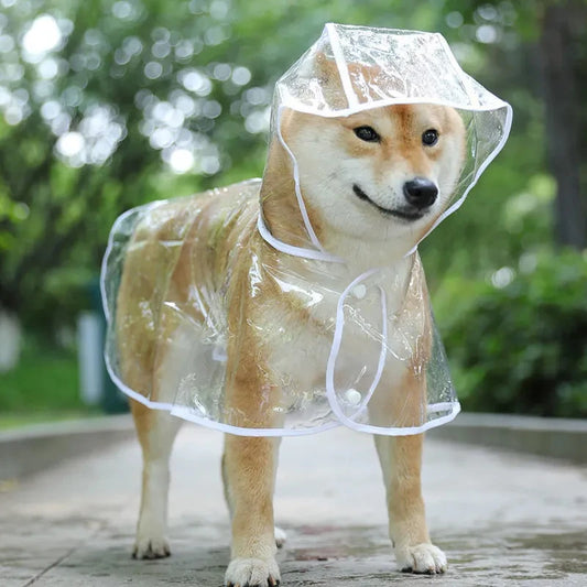 Hooded Clear-View Dog Raincoat