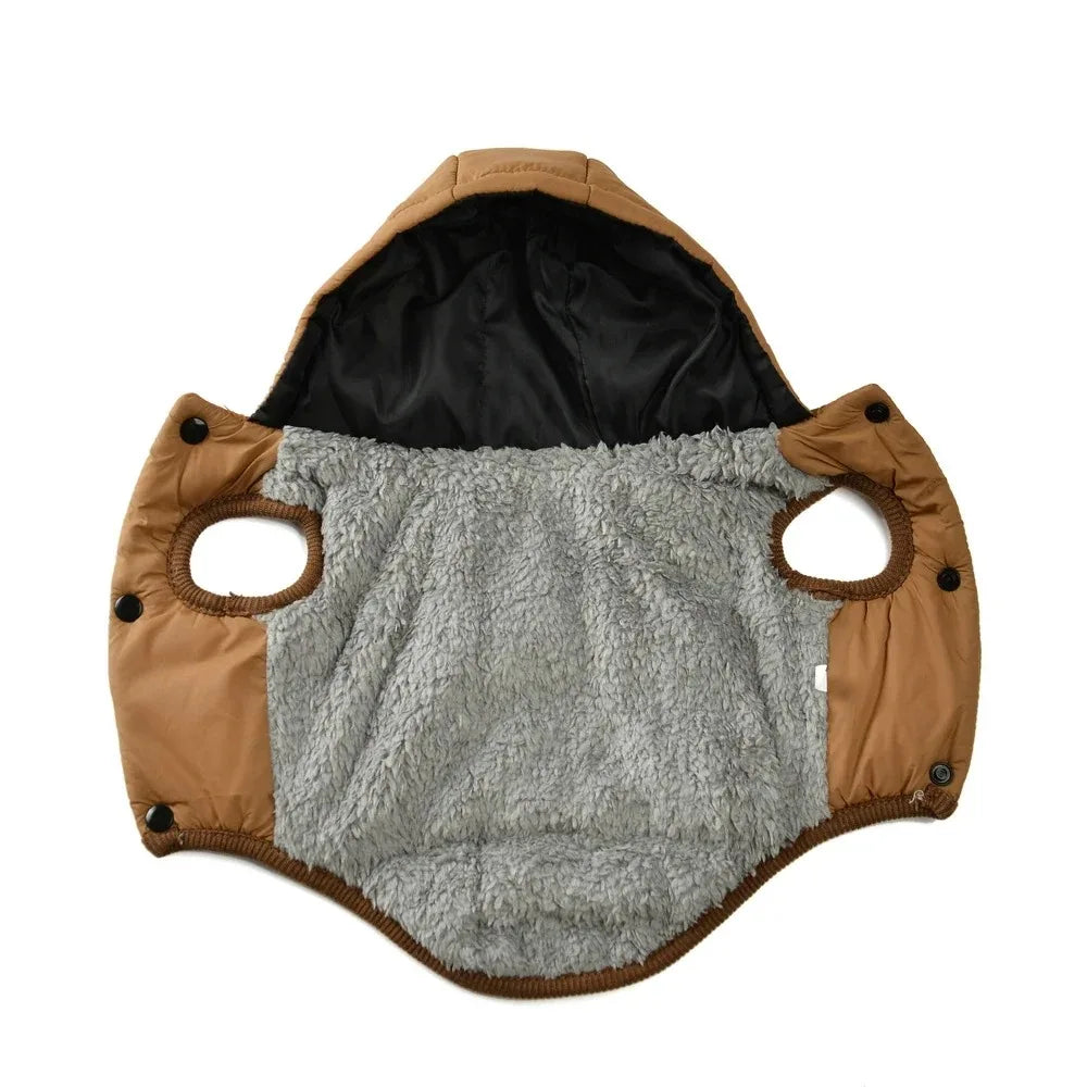 Cozy Fleece Dog Coat with Built-in Harness